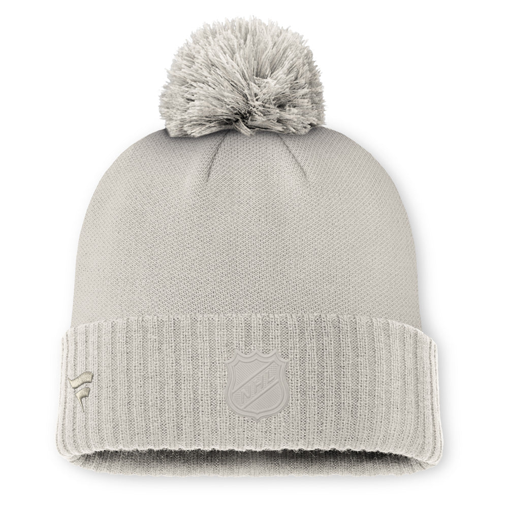 Calgary Flames Acrylic Cuffed Beanie With Pompom