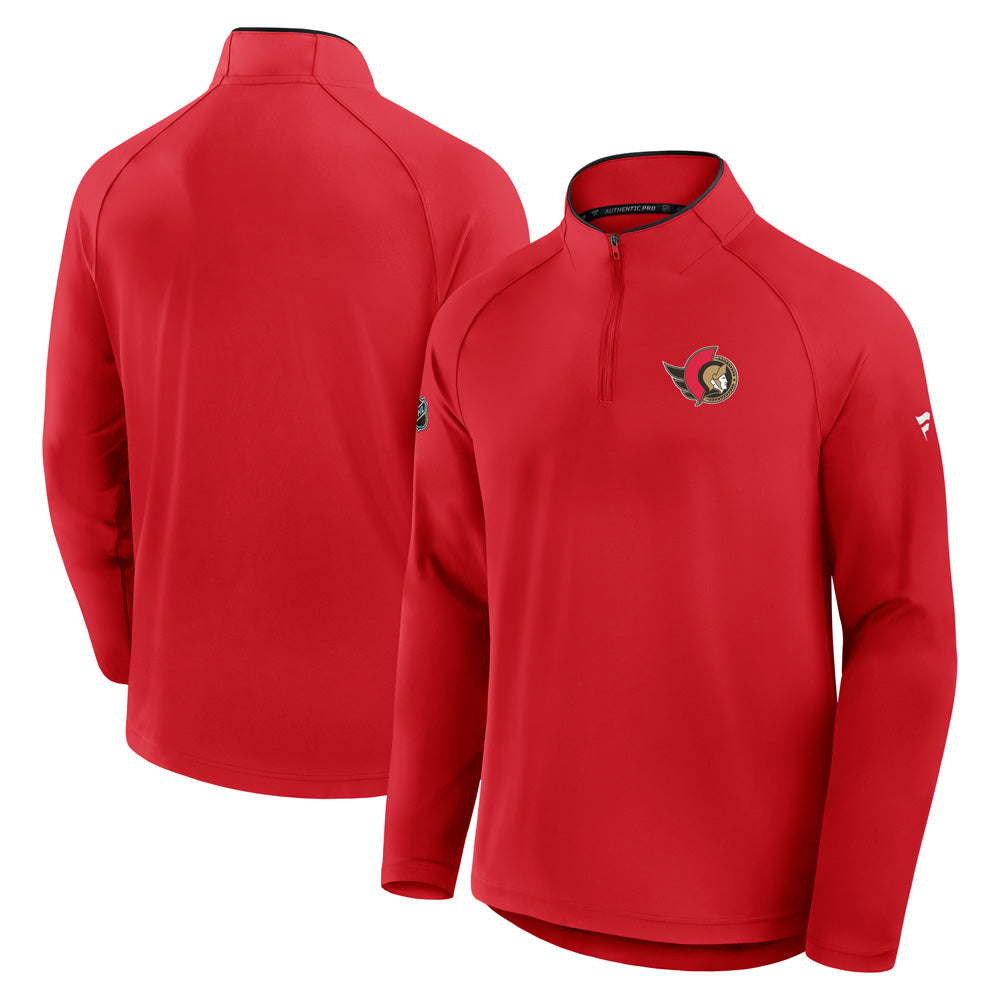Fanatics Ottawa Senators Authentic Pro Rink Training Red 1/4 Zip