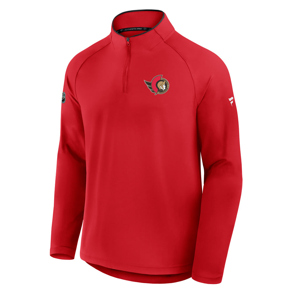 Fanatics Ottawa Senators Authentic Pro Rink Training Red 1/4 Zip