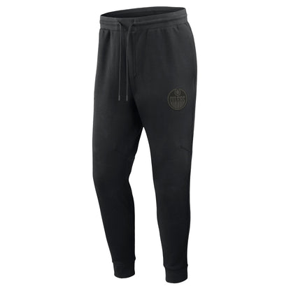 Fanatics Edmonton Oilers Authentic Pro Road Black Fleece Jogger Pants