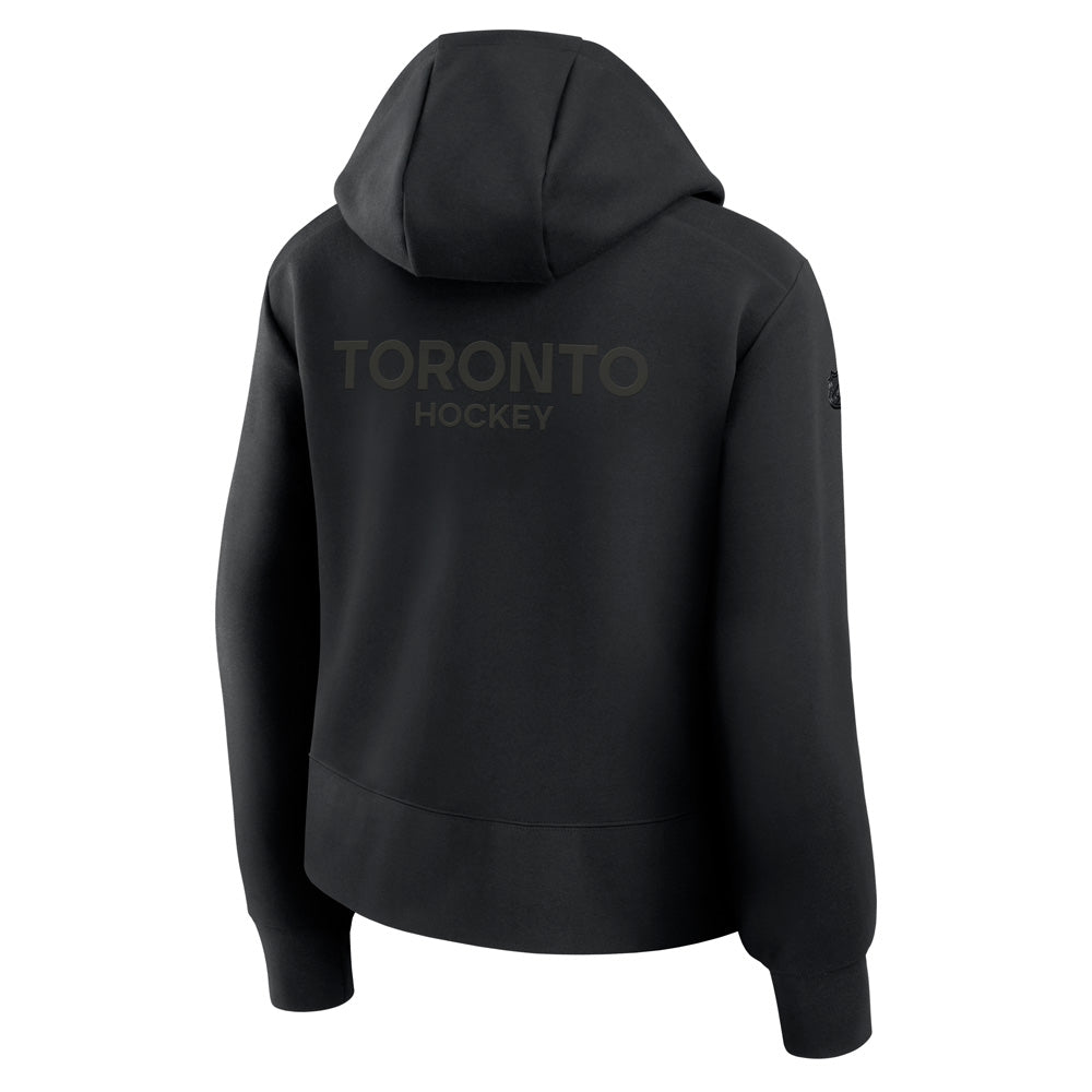 Fanatics Toronto Maple Leafs Authentic Pro Road Women's Black 1/4 Zip Hoodie
