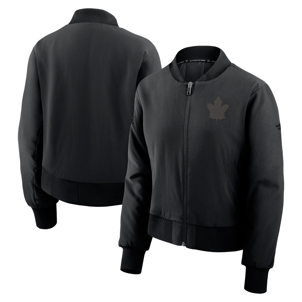 Fanatics Toronto Maple Leafs Authentic Pro Women's Black Bomber Jacket