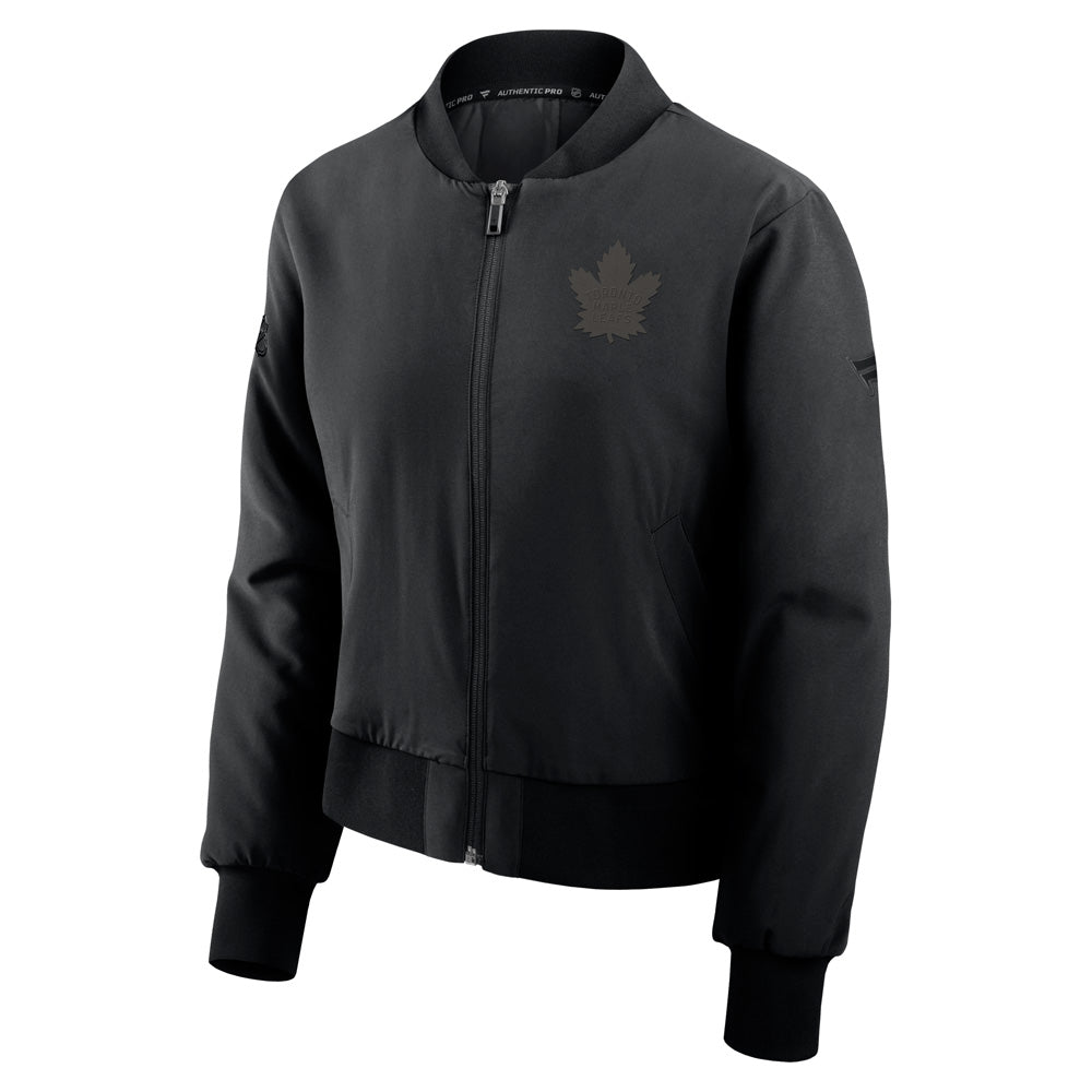 Fanatics Toronto Maple Leafs Authentic Pro Women's Black Bomber Jacket