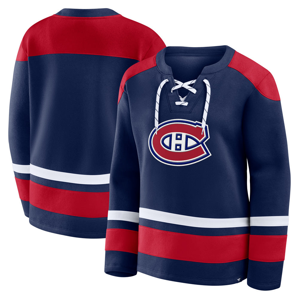 Montreal Canadiens Fleece Lace Up Hoodie
