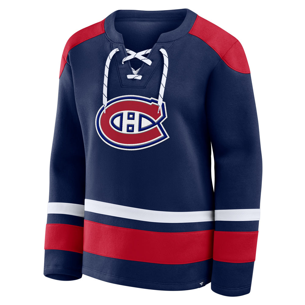 Montreal Canadiens Fleece Lace Up Hoodie