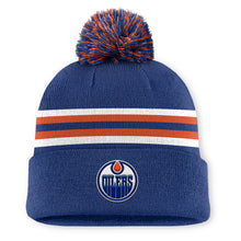 Edmonton Oilers Rink 13 Cuffed Pompom Beanie Blue