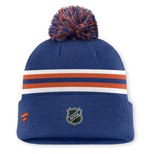 Edmonton Oilers Rink 13 Cuffed Pompom Beanie Blue