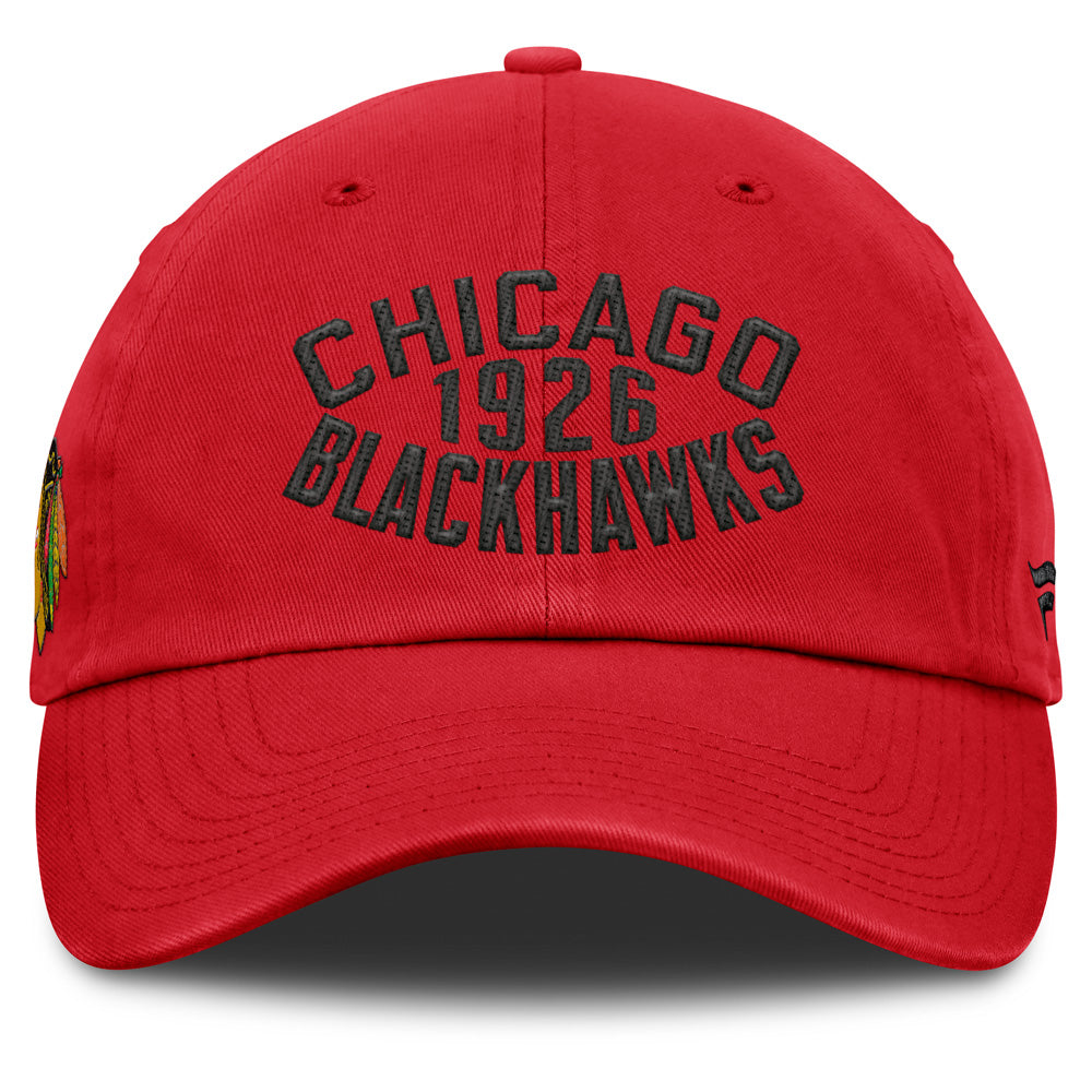 Fanatics Chicago Blackhawks Archer Blue Unstructured Red Hat