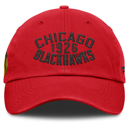 Fanatics Chicago Blackhawks Archer Blue Unstructured Red Hat