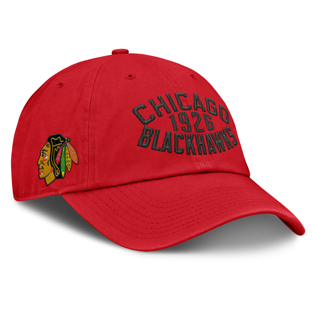 Fanatics Chicago Blackhawks Archer Blue Unstructured Red Hat