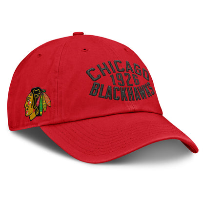 Fanatics Chicago Blackhawks Archer Blue Unstructured Red Hat