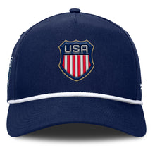 FANATICS 4 NATIONS FACEOFF TEAM USA PINCH PANEL A-FRAME ADULT NAVY ADJUSTABLE HAT