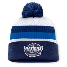 FANATICS 4 NATIONS FACEOFF TEAM FINLAND TEAM 11 ARCYLIC CUFFED POM ADULT NAVY BEANIE