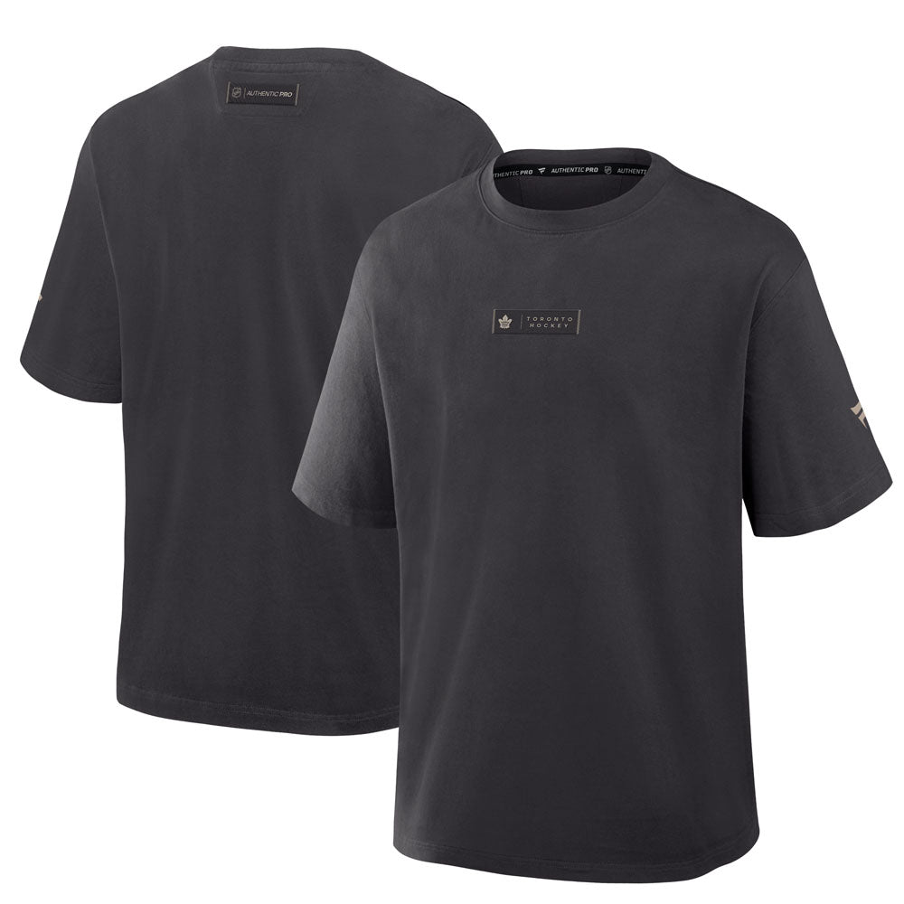 Fanatics Toronto Maple Leafs Authentic Pro Road Heavyweight Men's Black T Shirt