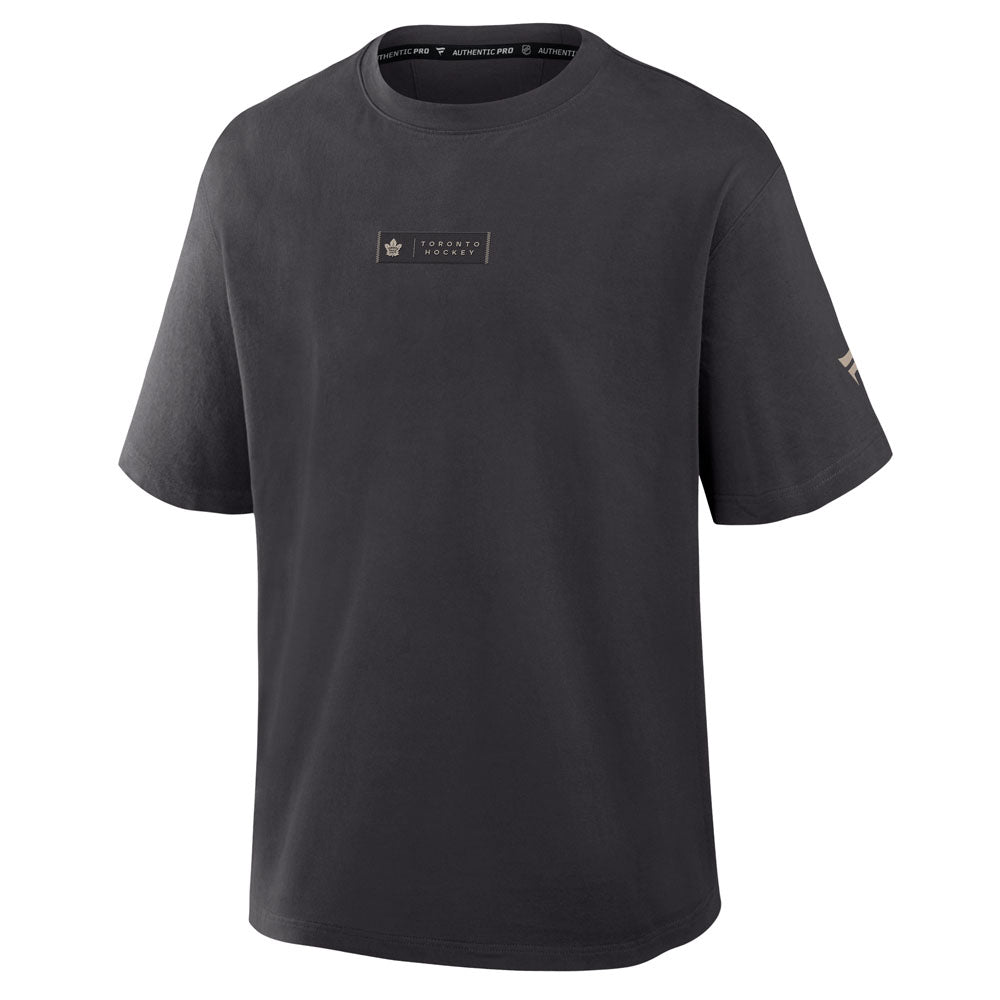 Fanatics Toronto Maple Leafs Authentic Pro Road Heavyweight Men's Black T Shirt