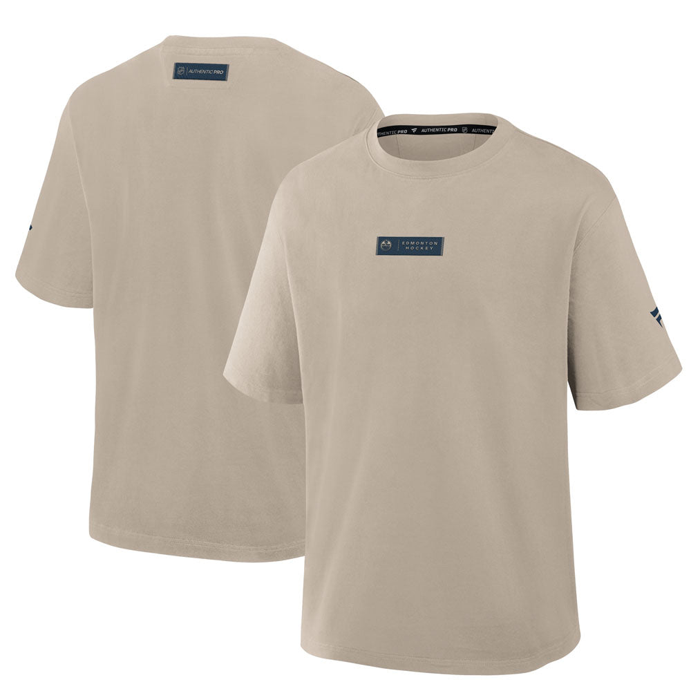 Fanatics Edmonton Oilers Authentic Pro Heavyweight Men's Cream T Shirt