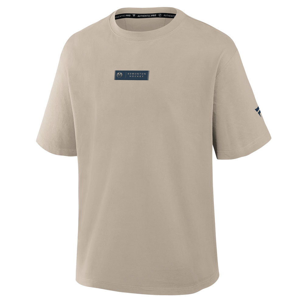 Fanatics Edmonton Oilers Authentic Pro Heavyweight Men's Cream T Shirt