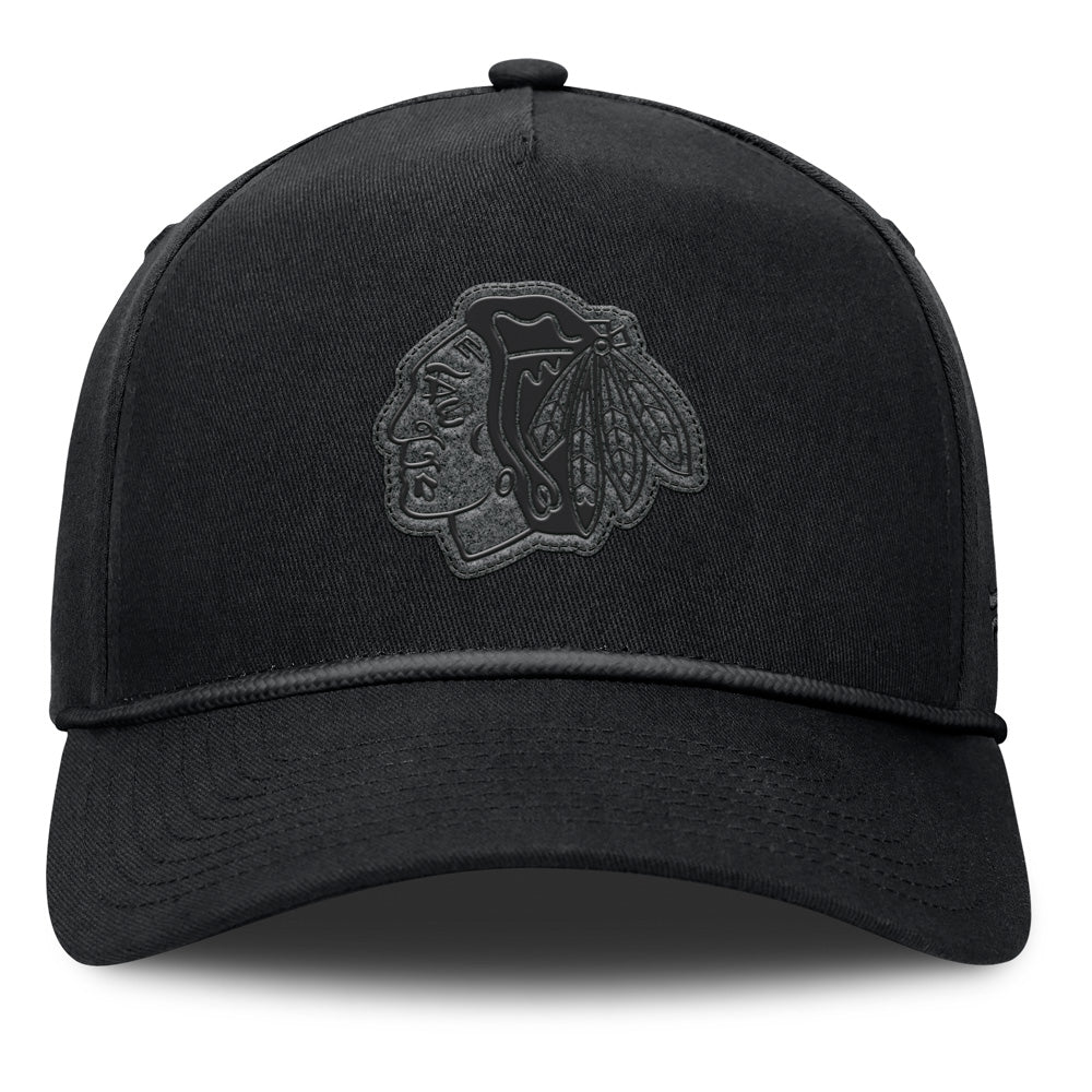 Fanatics Chicago Blackhawks A-Frame Black Snapback Hat