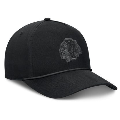 Fanatics Chicago Blackhawks A-Frame Black Snapback Hat