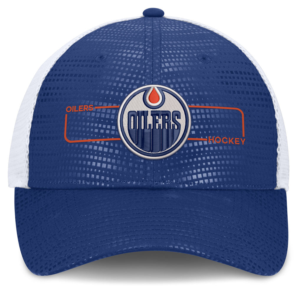 Fanatics Edmonton Oilers Authentic Pro Rink 2 Blue Trucker Hat