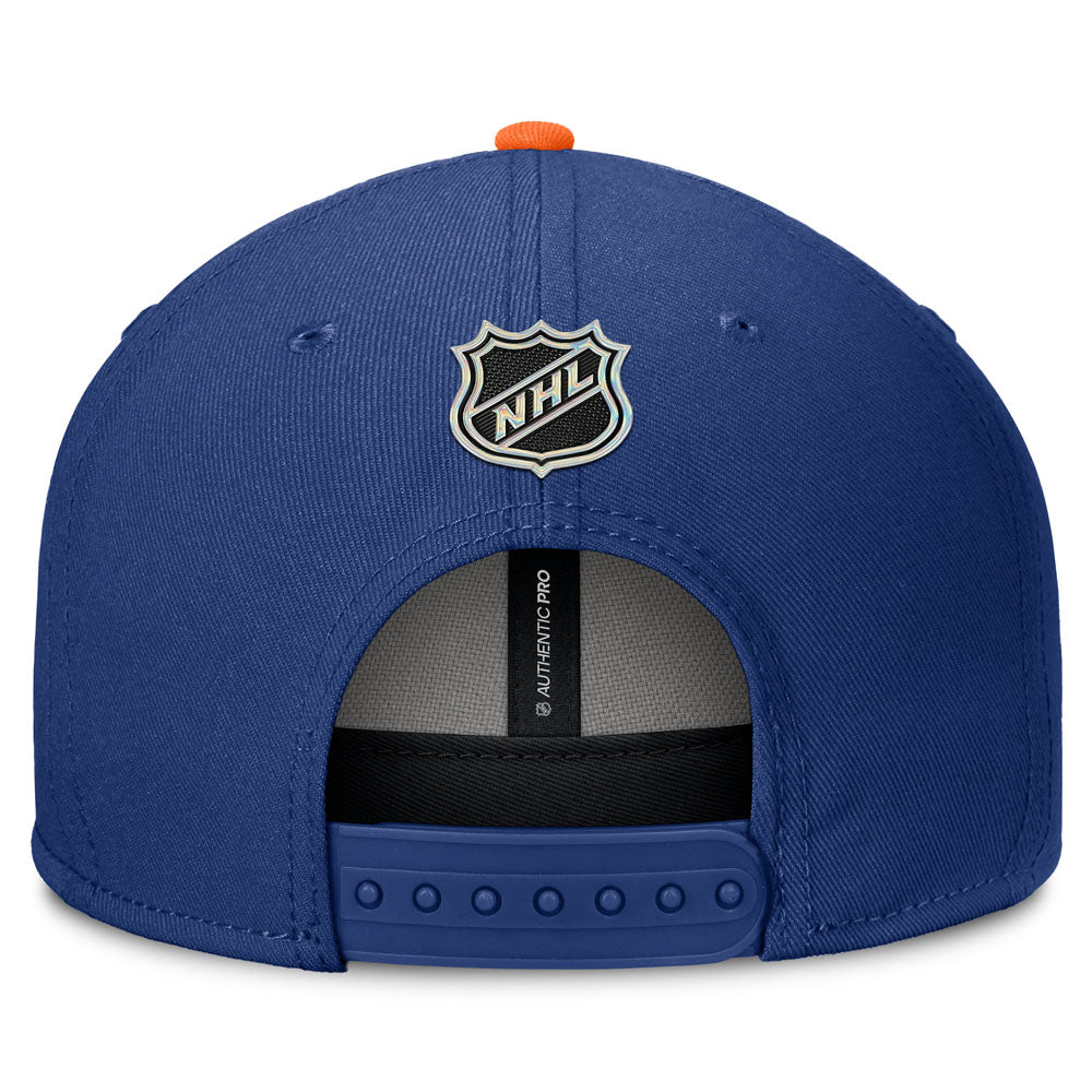 Fanatics Edmonton Oilers Authentic Pro Rink 3 Blue Snapback Hat
