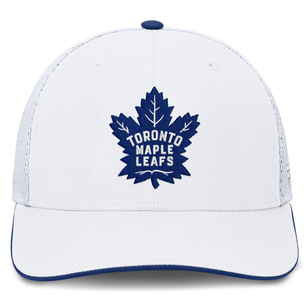 Fanatics Toronto Maple Leafs Authentic Pro Rink 5 Midcrown White Snapback Hat