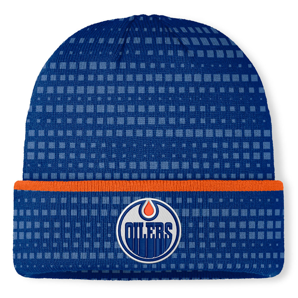 Fanatics Edmonton Oilers Authentic Pro Rink 9 Cuffed Blue Beanie