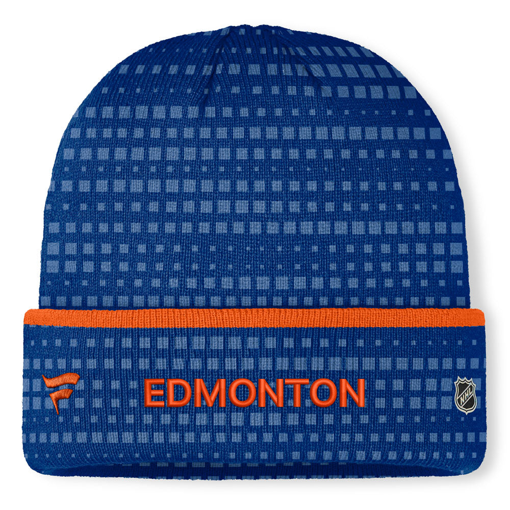 Fanatics Edmonton Oilers Authentic Pro Rink 9 Cuffed Blue Beanie