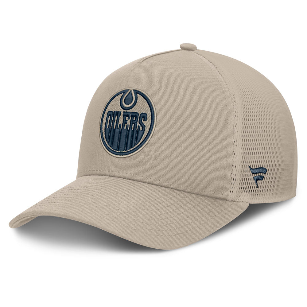 Fanatics Edmonton Oilers Authentic Pro Road 3 Utopia Cream Hat