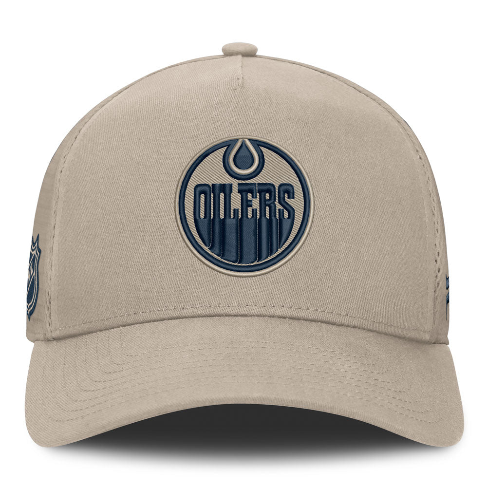 Fanatics Edmonton Oilers Authentic Pro Road 3 Utopia Cream Hat
