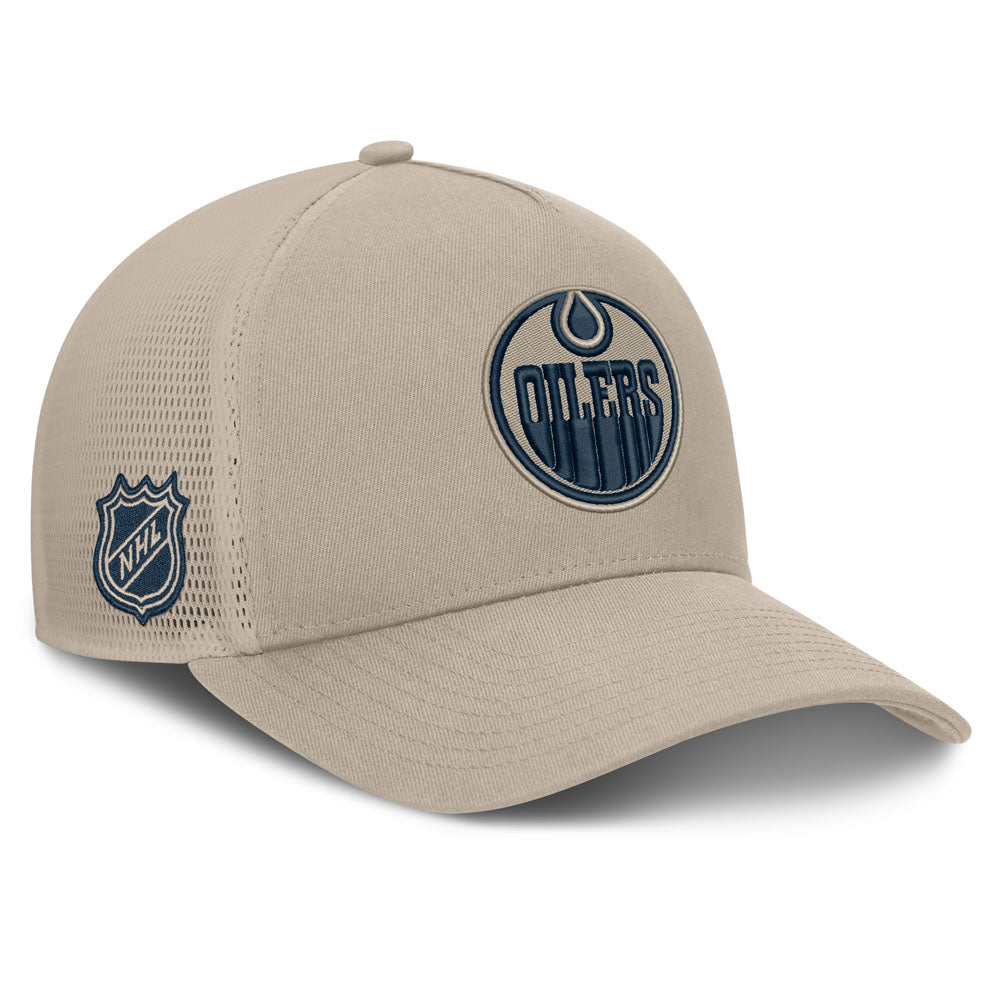 Fanatics Edmonton Oilers Authentic Pro Road 3 Utopia Cream Hat