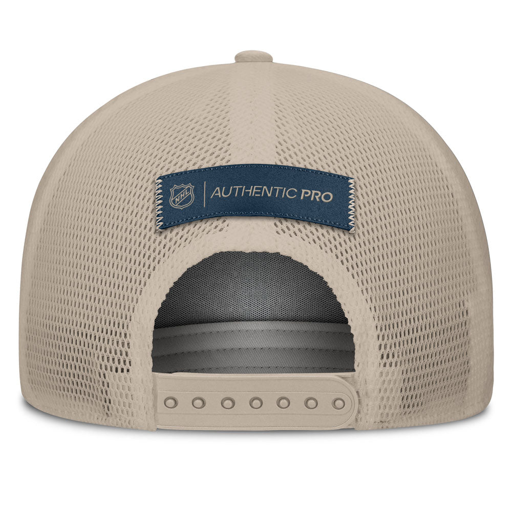 Fanatics Edmonton Oilers Authentic Pro Road 3 Utopia Cream Hat