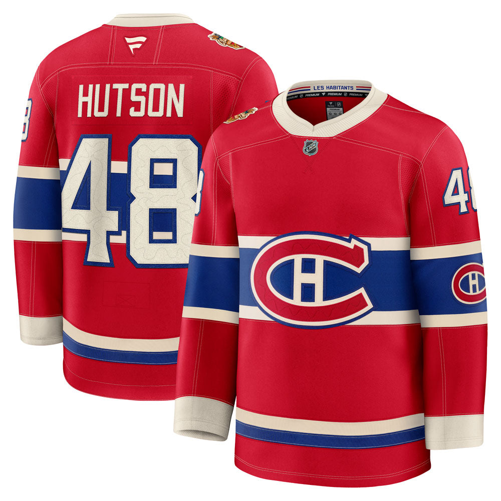 Fanatics Montreal Canadiens Lane Hutson 2026 Heritage Classic Premium Red Jersey