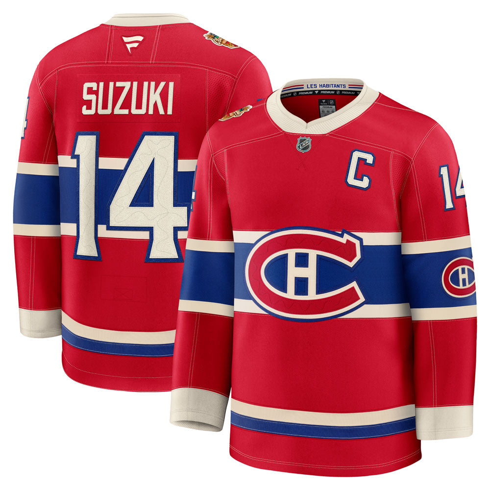 Fanatics Montreal Canadiens Nick Suzuki 2026 Heritage Classic Premium Red Jersey