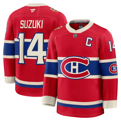 Fanatics Montreal Canadiens Nick Suzuki 2026 Heritage Classic Premium Red Jersey