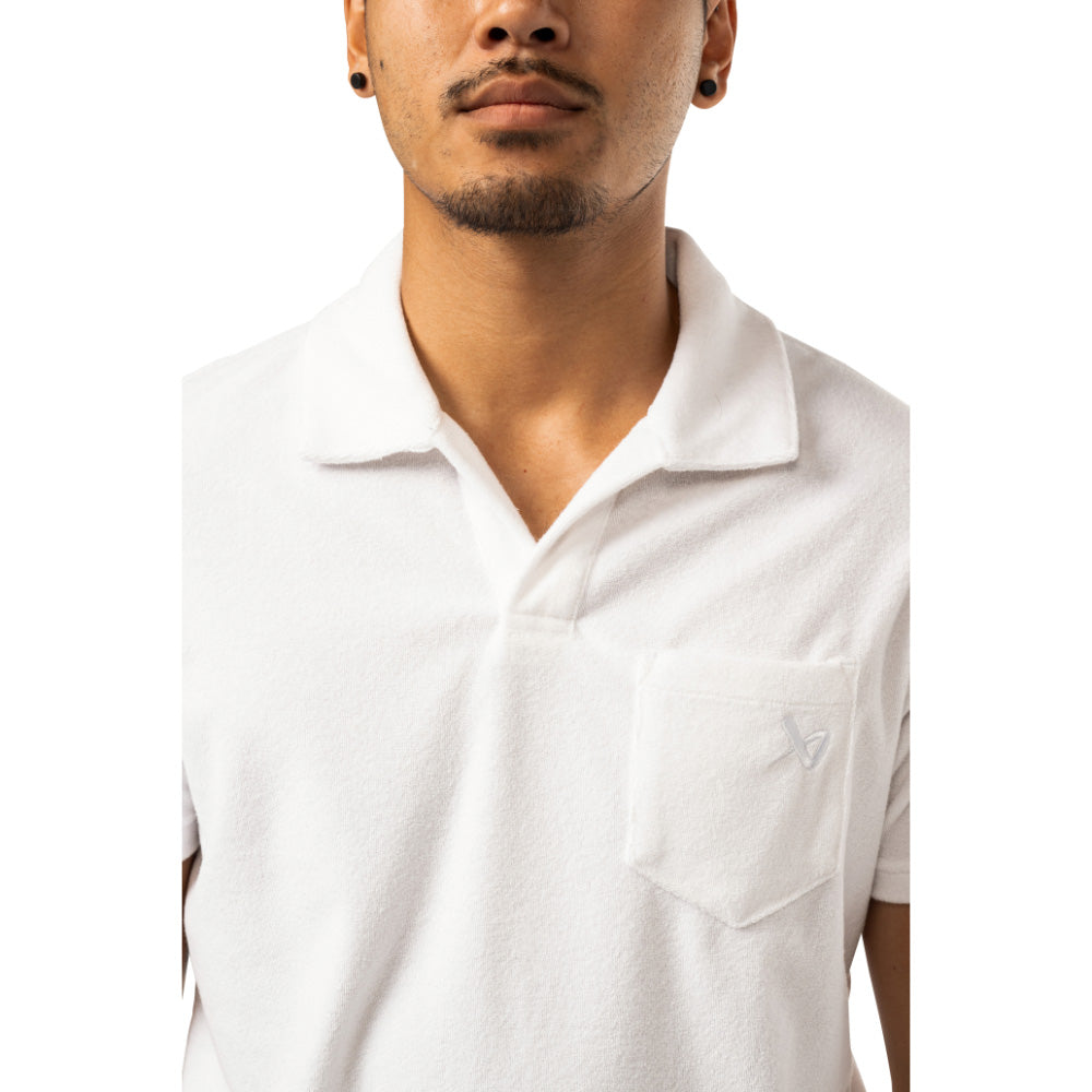 BAUER TERRY ADULT WHITE POLO SHIRT
