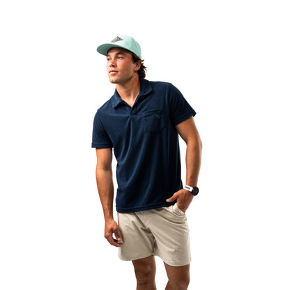 BAUER TERRY ADULT NAVY POLO SHIRT