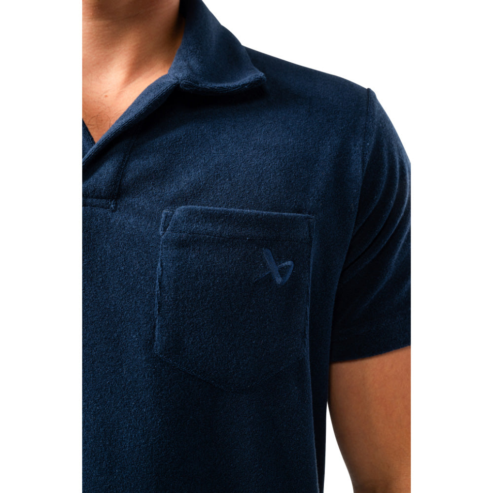 BAUER TERRY ADULT NAVY POLO SHIRT