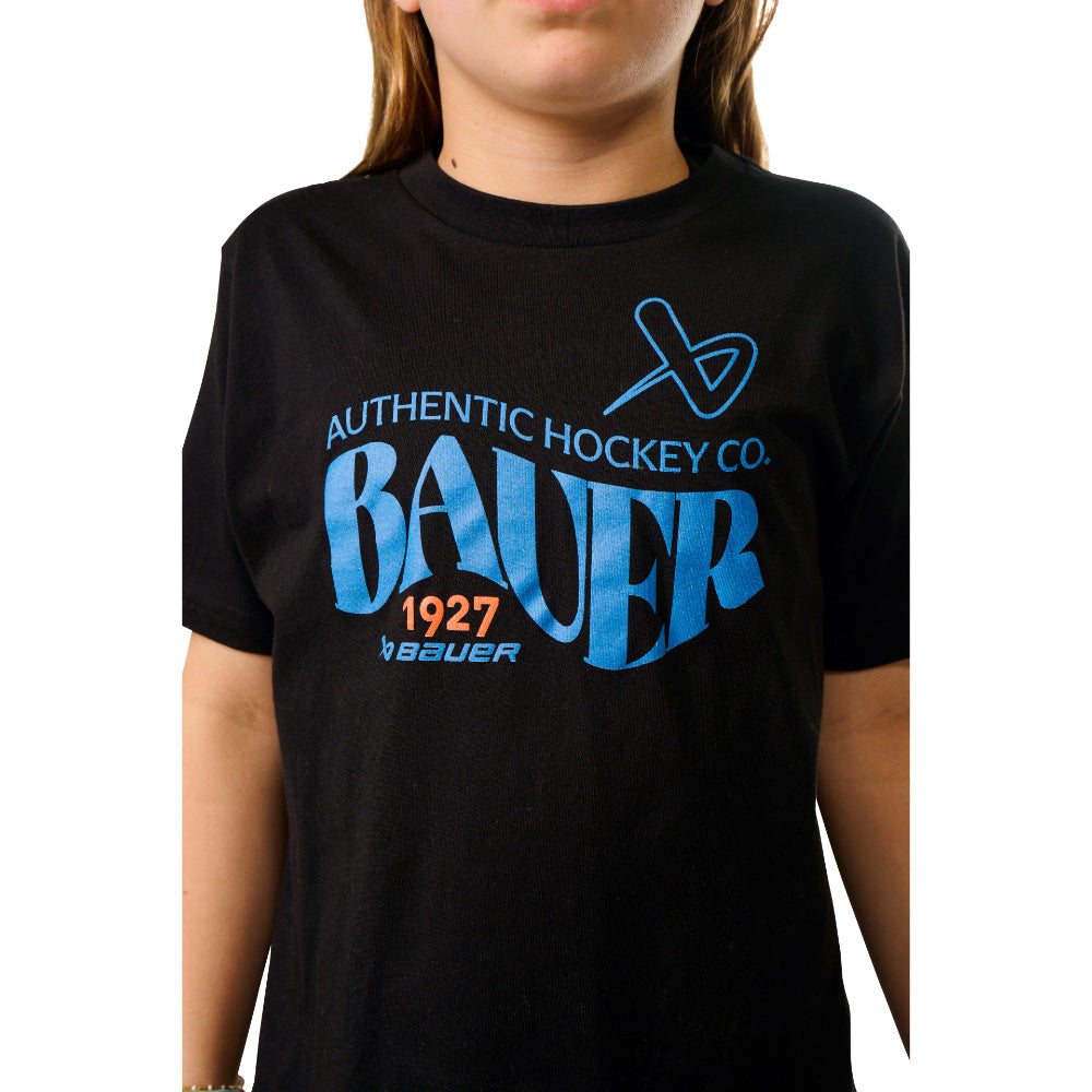 BAUER 1927 GRAPHIC YOUTH BLACK T SHIRT