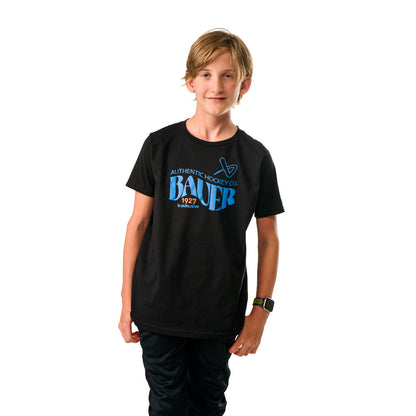 BAUER 1927 GRAPHIC YOUTH BLACK T SHIRT