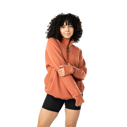 Bauer Showstopper Adult Orange 1/4 Zip Sweater