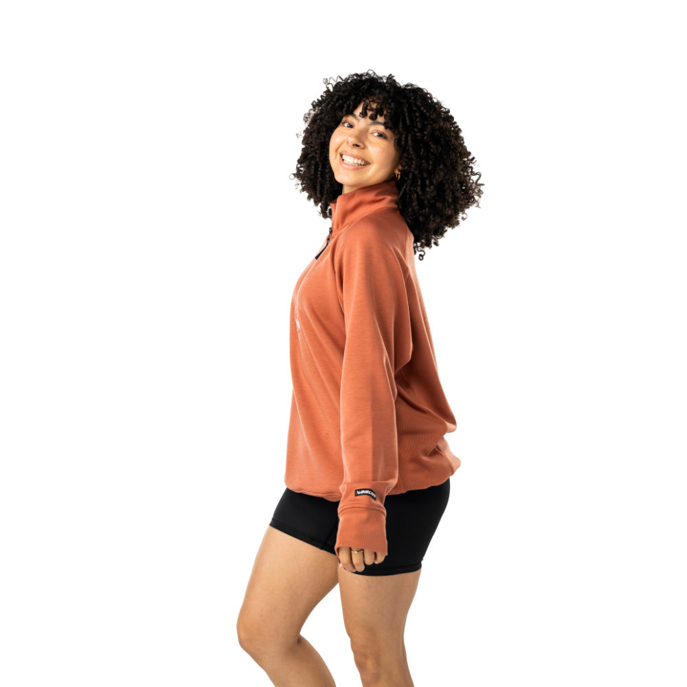 Bauer Showstopper Adult Orange 1/4 Zip Sweater
