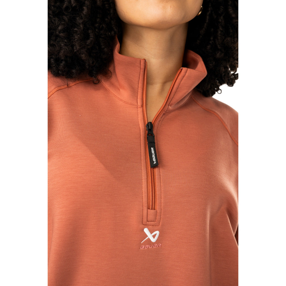 Bauer Showstopper Adult Orange 1/4 Zip Sweater
