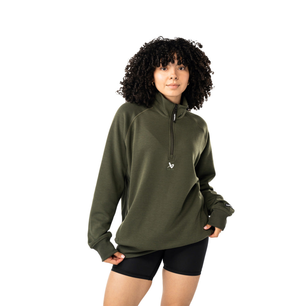 Bauer Showstopper Adult Green 1/4 Zip Sweater