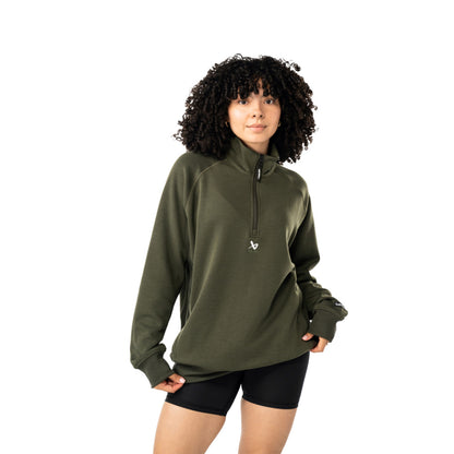Bauer Showstopper Adult Green 1/4 Zip Sweater