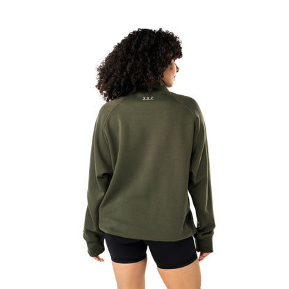Bauer Showstopper Adult Green 1/4 Zip Sweater