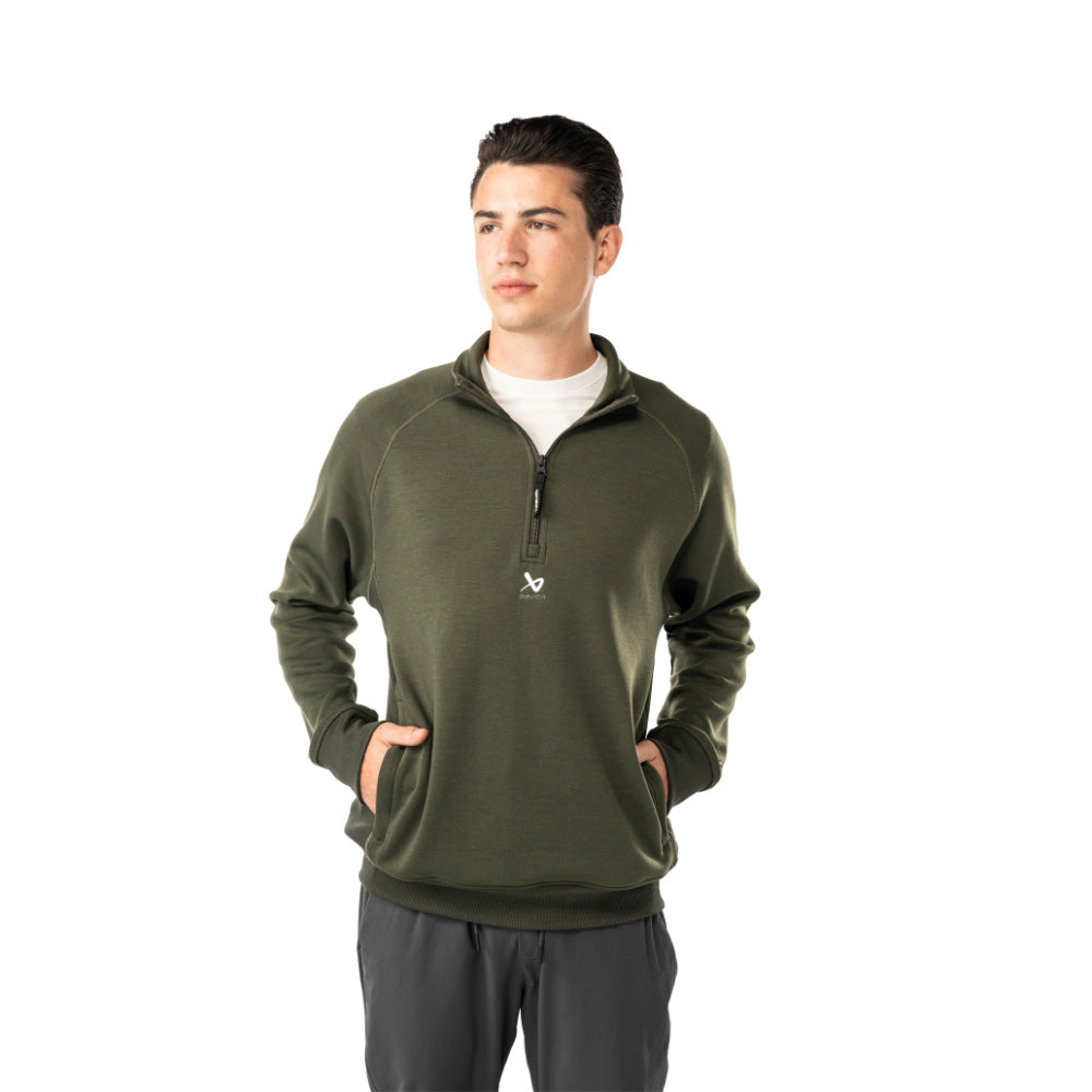 Bauer Showstopper Adult Green 1/4 Zip Sweater