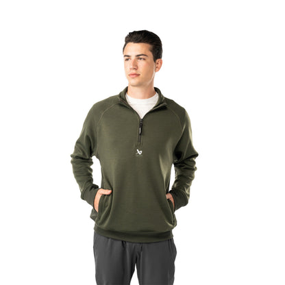 Bauer Showstopper Adult Green 1/4 Zip Sweater