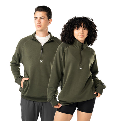 Bauer Showstopper Adult Green 1/4 Zip Sweater