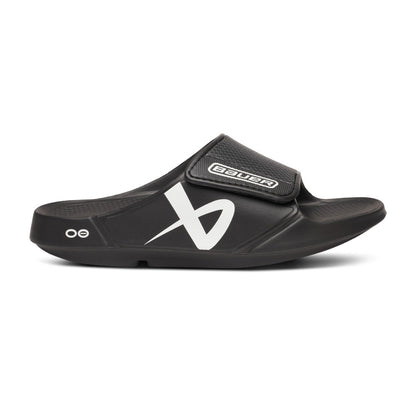 BAUER OOFOS BLACK SPORT FLEX SLIDES